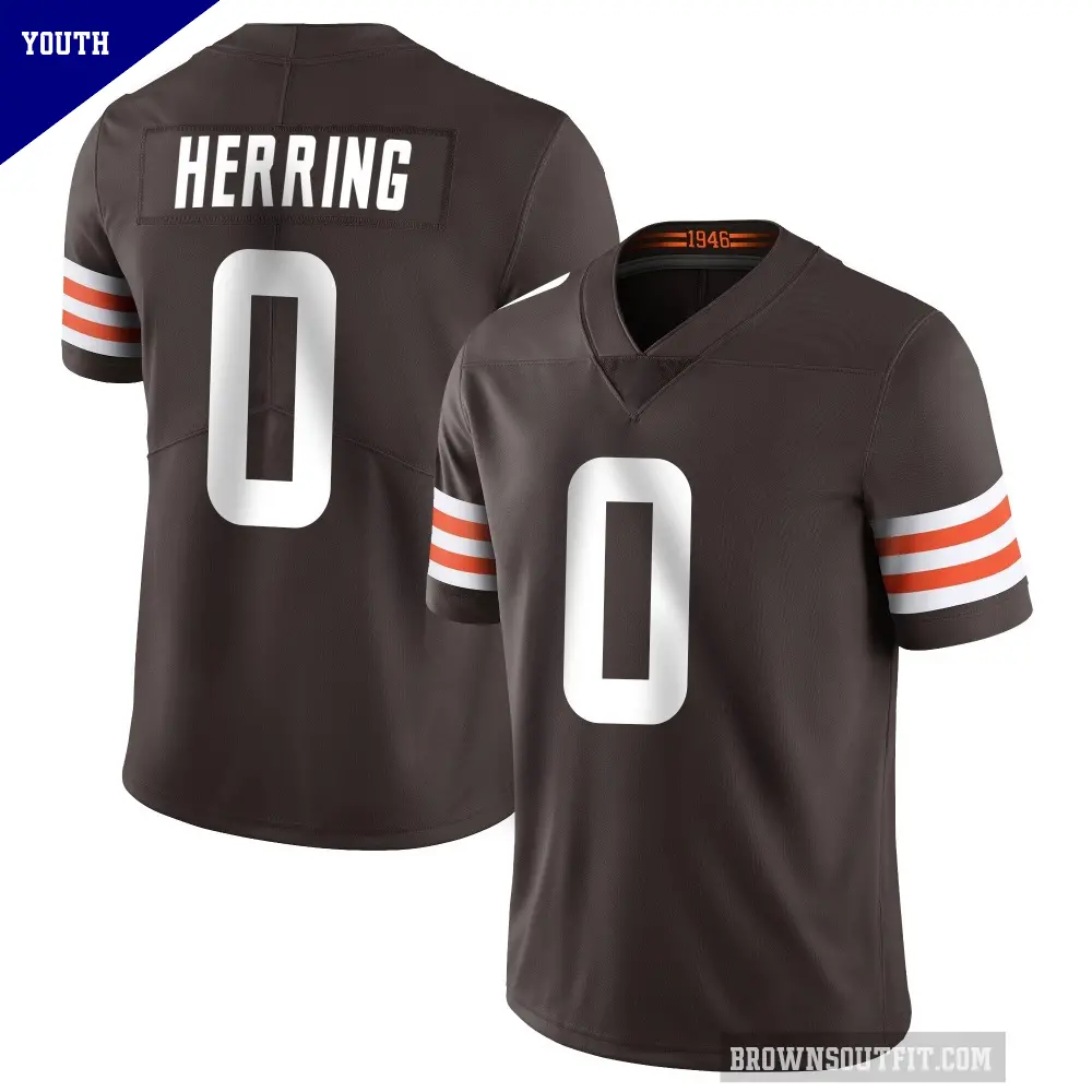 Youth Cleveland Browns ＃0 Tyron Herring Brown Limited Team Color Vapor Untouchable Jersey