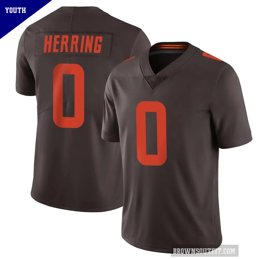 Youth Cleveland Browns ＃0 Tyron Herring Brown Limited Vapor Alternate Jersey