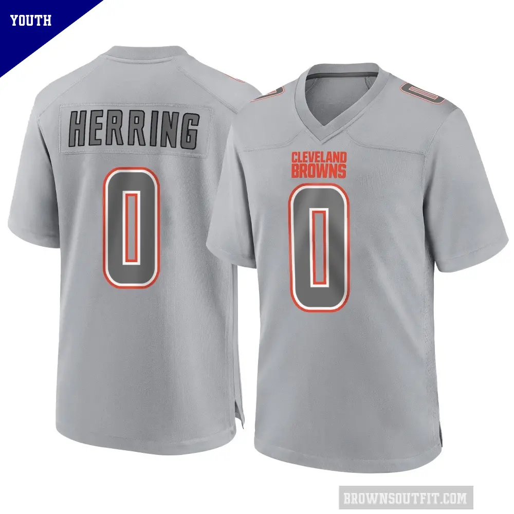 Youth Cleveland Browns ＃0 Tyron Herring Gray Game Atmosphere Fashion Jersey