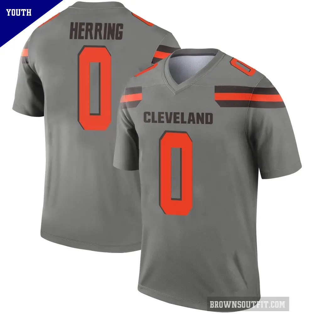 Youth Cleveland Browns ＃0 Tyron Herring Legend Inverted Silver Jersey