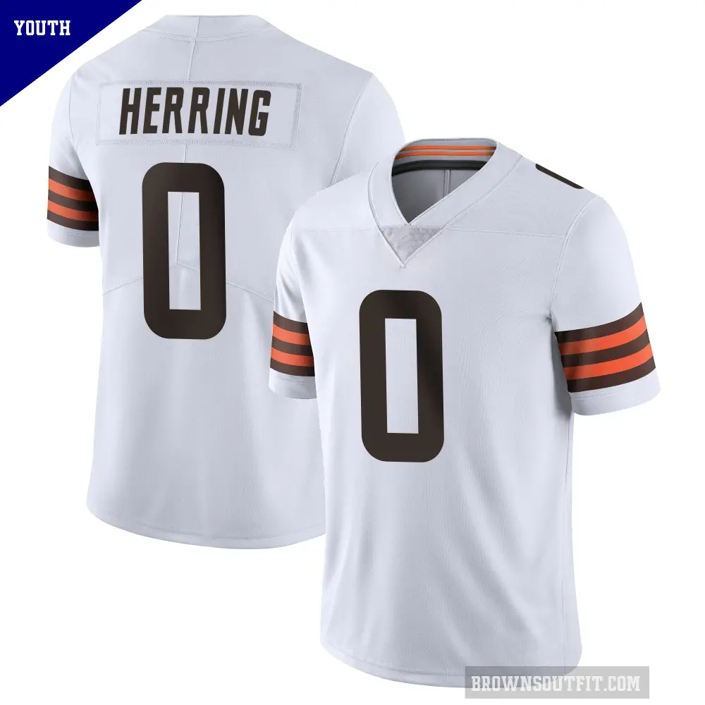 Youth Cleveland Browns ＃0 Tyron Herring White Limited Vapor Untouchable Jersey