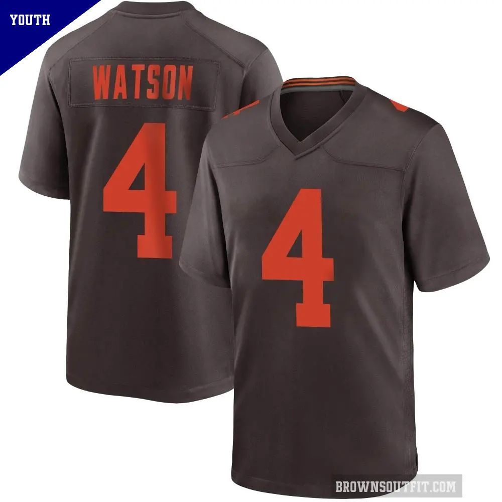 Youth Cleveland Browns ＃4 Deshaun Watson Brown Game Alternate Jersey