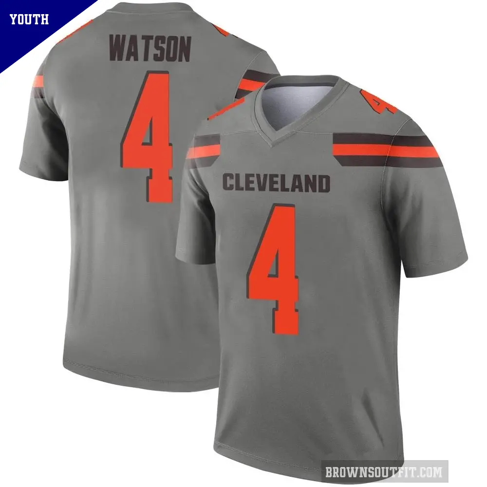 Youth Cleveland Browns ＃4 Deshaun Watson Legend Inverted Silver Jersey