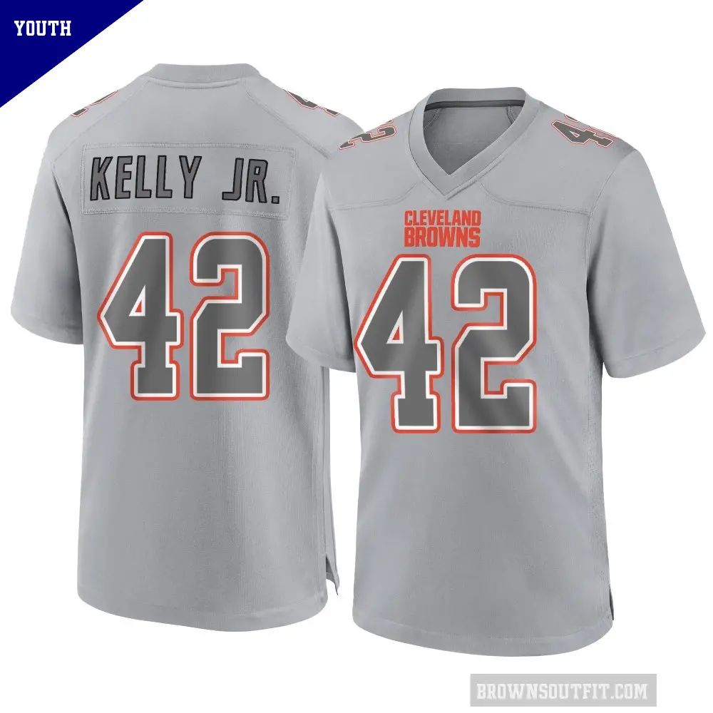 Youth Cleveland Browns ＃42 John Kelly Jr. Gray Game Atmosphere Fashion Jersey