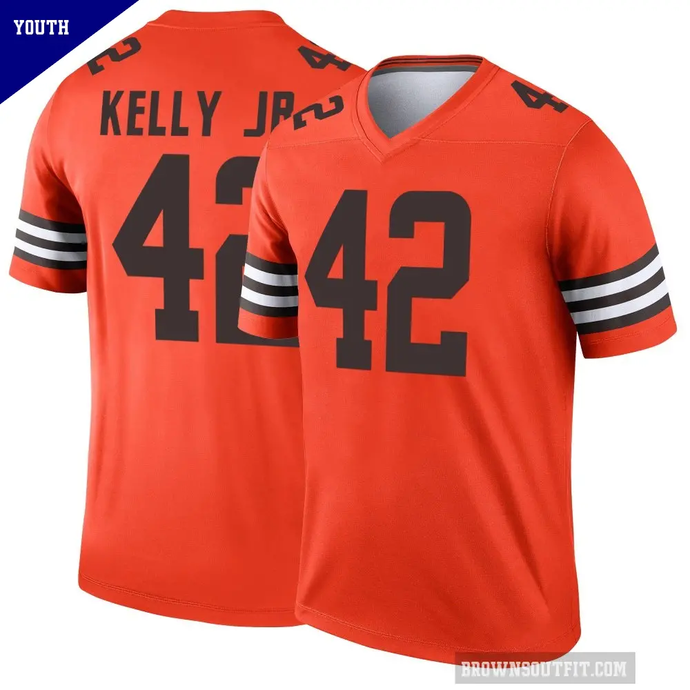 Youth Cleveland Browns ＃42 John Kelly Jr. Orange Legend Inverted Jersey