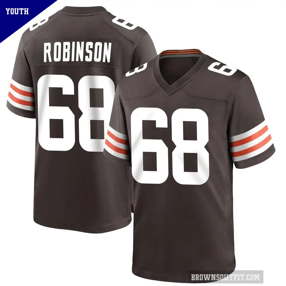 Youth Cleveland Browns ＃68 Cam Robinson Brown Game Team Color Jersey