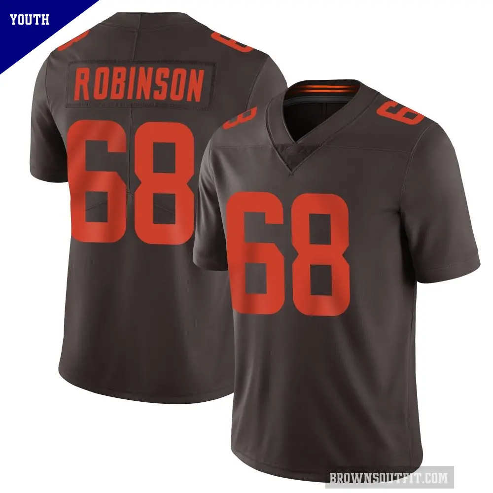 Youth Cleveland Browns ＃68 Cam Robinson Brown Limited Vapor Alternate Jersey