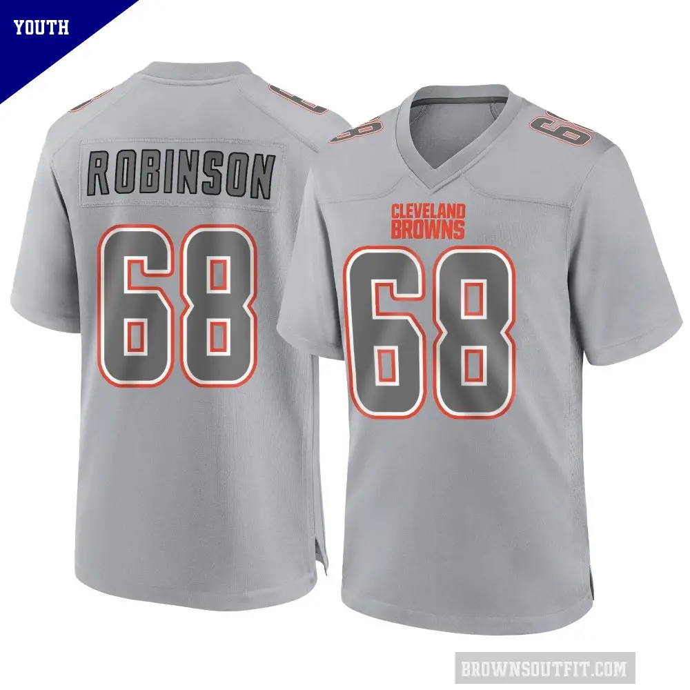 Youth Cleveland Browns ＃68 Cam Robinson Gray Game Atmosphere Fashion Jersey