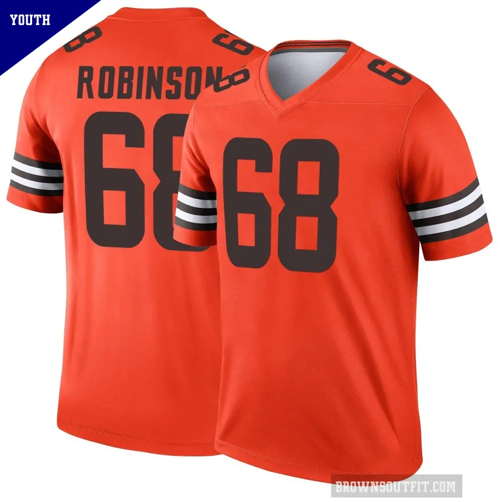 Youth Cleveland Browns ＃68 Cam Robinson Orange Legend Inverted Jersey