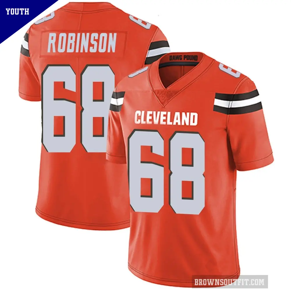 Youth Cleveland Browns ＃68 Cam Robinson Orange Limited Alternate Vapor Untouchable Jersey
